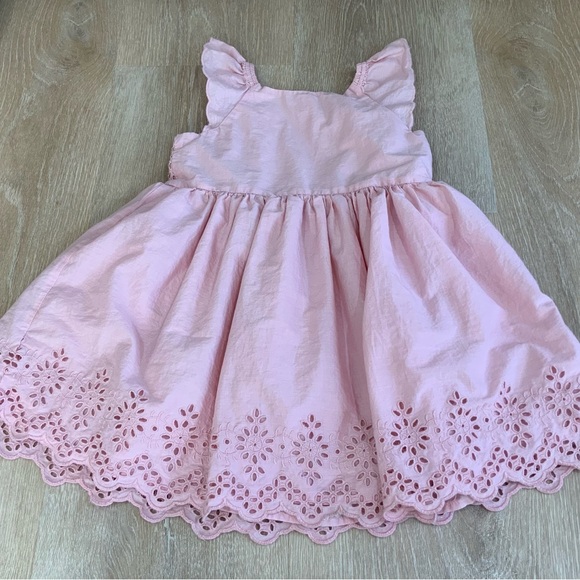 Baby Gap Pink Flutter Eyelet Dress! Size 4T - Picture 4 of 10